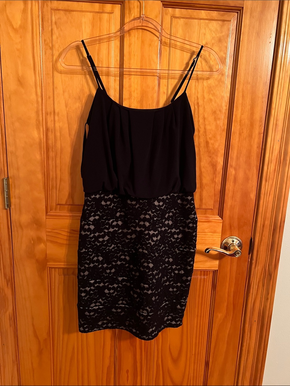 Black Lace Bodice Midi Dress